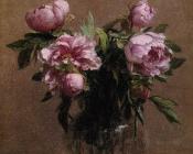 Vase of Peonies - 亨利·方丹·拉图尔